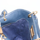 CELINE Macadam Canvas Hand Bag Blue Gold Auth 145470-18