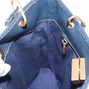 CELINE Macadam Canvas Hand Bag Blue Gold Auth 145470-19