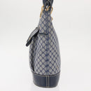CELINE Macadam Canvas Hand Bag Blue Gold Auth 145470-3