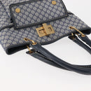 CELINE Macadam Canvas Hand Bag Blue Gold Auth 145470-6