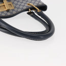 CELINE Macadam Canvas Hand Bag Blue Gold Auth 145470-7