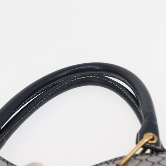 CELINE Macadam Canvas Hand Bag Blue Gold Auth 145470