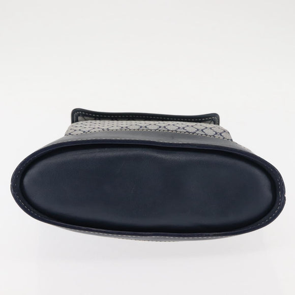 CELINE Macadam Canvas Hand Bag Blue Gold Auth 145470