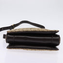 CELINE C Sulky Shoulder Bag Canvas Brown Gold Auth 145471-5