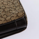 CELINE C Sulky Shoulder Bag Canvas Brown Gold Auth 145471-17