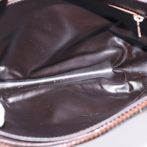 CELINE C Sulky Shoulder Bag Canvas Brown Gold Auth 145471