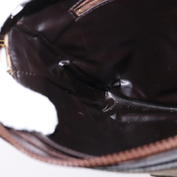 CELINE C Sulky Shoulder Bag Canvas Brown Gold Auth 145471