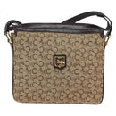 CELINE C Sulky Shoulder Bag Canvas Brown Gold Auth 145471-13