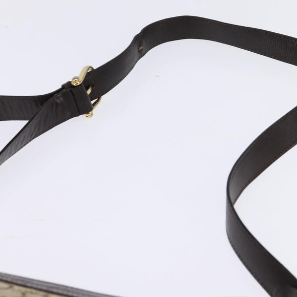 CELINE C Sulky Shoulder Bag Canvas Brown Gold Auth 145471