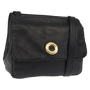 CELINE Hand Bag Leather Black Auth 145472-1