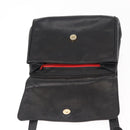 CELINE Hand Bag Leather Black Auth 145472-10
