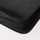 CELINE Chain Shoulder Bag Leather Black Gold Auth 145473-17