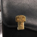 CELINE Chain Shoulder Bag Leather Black Gold Auth 145473-9