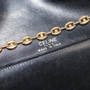 CELINE Chain Shoulder Bag Leather Black Gold Auth 145473-18
