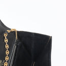 CELINE Chain Shoulder Bag Leather Black Gold Auth 145473-19