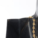 CELINE Chain Shoulder Bag Leather Black Gold Auth 145473-20