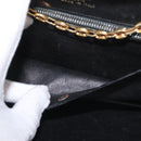 CELINE Chain Shoulder Bag Leather Black Gold Auth 145473-12