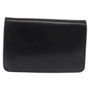 CELINE Chain Shoulder Bag Leather Black Gold Auth 145473-2