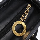CELINE Tote Bag Nylon Leather Black Gold Auth 145474-10