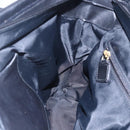 CELINE Tote Bag Nylon Leather Black Gold Auth 145474-19