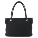 CELINE Tote Bag Nylon Leather Black Gold Auth 145474-13