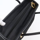CELINE Tote Bag Nylon Leather Black Gold Auth 145474-6