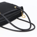 CELINE Tote Bag Nylon Leather Black Gold Auth 145474-7