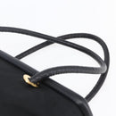 CELINE Tote Bag Nylon Leather Black Gold Auth 145474-8