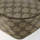 GUCCI GG Supreme Web Sherry Line Shoulder Bag PVC Leather Beige Red Auth 145477-17