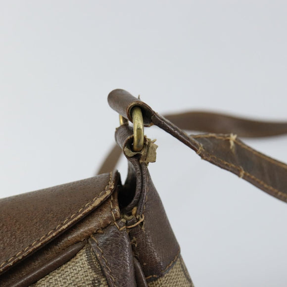 GUCCI GG Supreme Web Sherry Line Shoulder Bag PVC Leather Beige Red Auth 145477