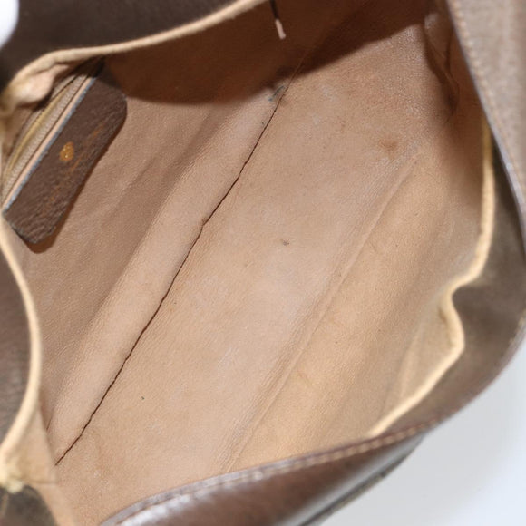 GUCCI GG Supreme Web Sherry Line Shoulder Bag PVC Leather Beige Red Auth 145477