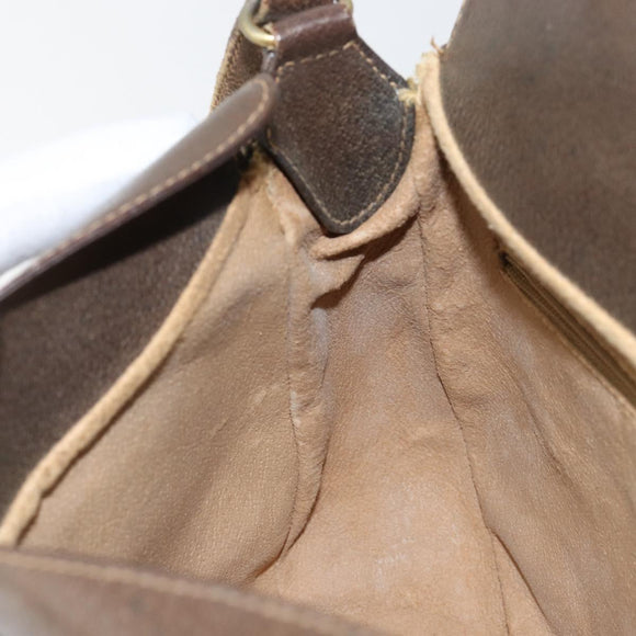 GUCCI GG Supreme Web Sherry Line Shoulder Bag PVC Leather Beige Red Auth 145477