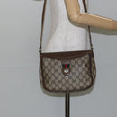 GUCCI GG Supreme Web Sherry Line Shoulder Bag PVC Leather Beige Red Auth 145477-24