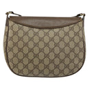 GUCCI GG Supreme Web Sherry Line Shoulder Bag PVC Leather Beige Red Auth 145477-2