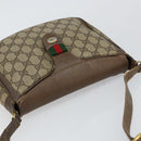 GUCCI GG Supreme Web Sherry Line Shoulder Bag PVC Leather Beige Red Auth 145477-6