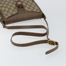 GUCCI GG Supreme Web Sherry Line Shoulder Bag PVC Leather Beige Red Auth 145477-7