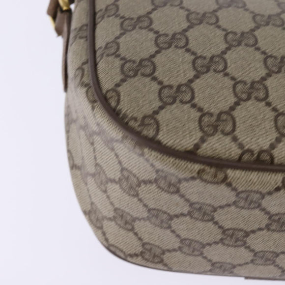 GUCCI GG Supreme Web Sherry Line Shoulder Bag PVC Beige 56 02 032 Auth 145478