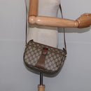 GUCCI GG Supreme Web Sherry Line Shoulder Bag PVC Beige 56 02 032 Auth 145478-21