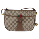 GUCCI GG Supreme Web Sherry Line Shoulder Bag PVC Beige 56 02 032 Auth 145478-13