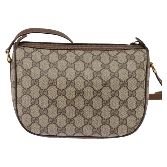 GUCCI GG Supreme Web Sherry Line Shoulder Bag PVC Beige 56 02 032 Auth 145478