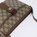 GUCCI GG Supreme Web Sherry Line Shoulder Bag PVC Beige 56 02 032 Auth 145478-6