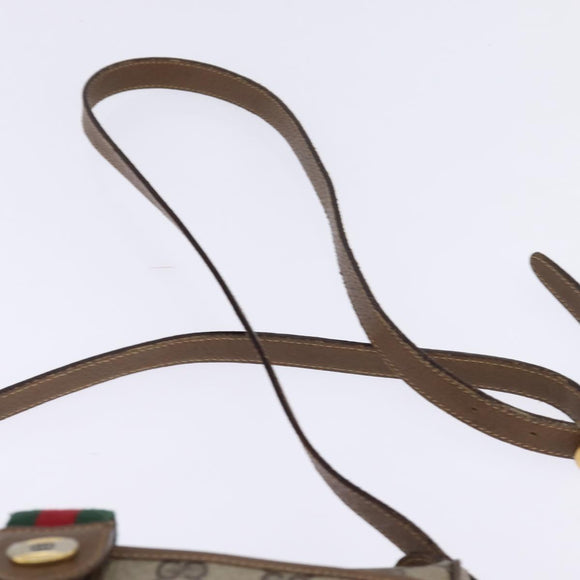 GUCCI GG Supreme Web Sherry Line Shoulder Bag PVC Beige 56 02 032 Auth 145478