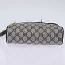 GUCCI GG Supreme Sherry Line Shoulder Bag PVC Navy Gold 98 02 087 Auth 145482-6