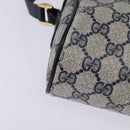 GUCCI GG Supreme Sherry Line Shoulder Bag PVC Navy Gold 98 02 087 Auth 145482-15