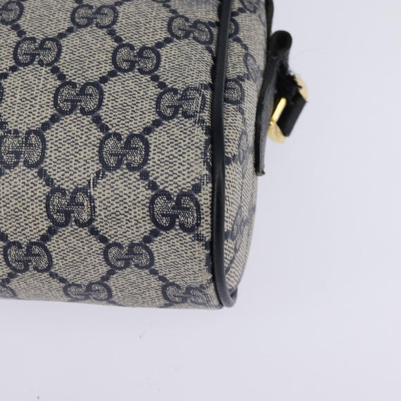 GUCCI GG Supreme Sherry Line Shoulder Bag PVC Navy Gold 98 02 087 Auth 145482