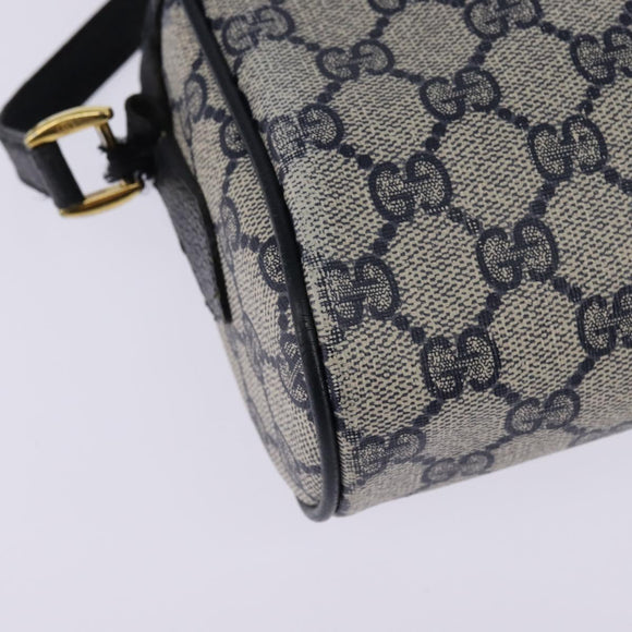 GUCCI GG Supreme Sherry Line Shoulder Bag PVC Navy Gold 98 02 087 Auth 145482