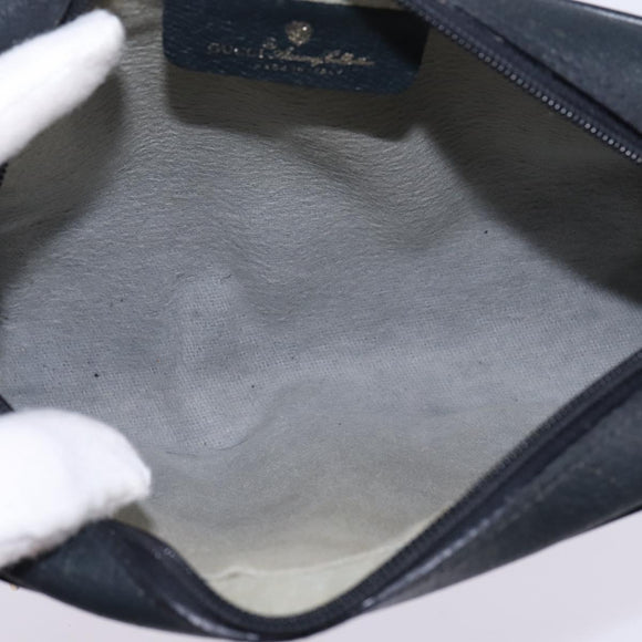 GUCCI GG Supreme Sherry Line Shoulder Bag PVC Navy Gold 98 02 087 Auth 145482