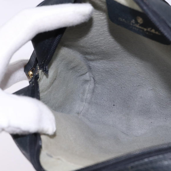 GUCCI GG Supreme Sherry Line Shoulder Bag PVC Navy Gold 98 02 087 Auth 145482