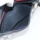 GUCCI GG Supreme Sherry Line Shoulder Bag PVC Navy Gold 98 02 087 Auth 145482-11