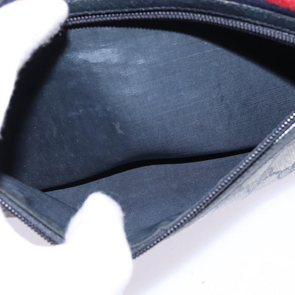 GUCCI GG Supreme Sherry Line Shoulder Bag PVC Navy Gold 98 02 087 Auth 145482